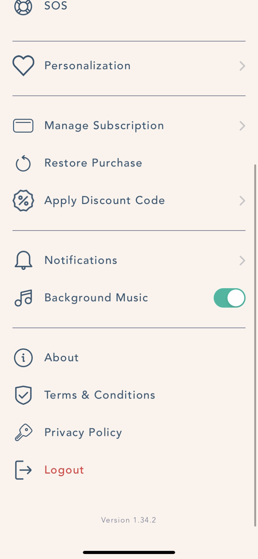 Bloom - Settings - Screen 2