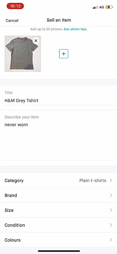 Vinted - Adding something - Screen 7