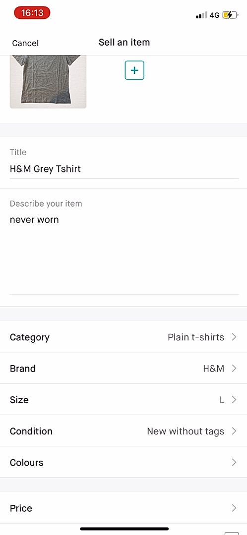 Vinted - Adding something - Screen 11