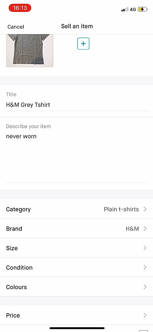 Vinted - Adding something - Screen 9
