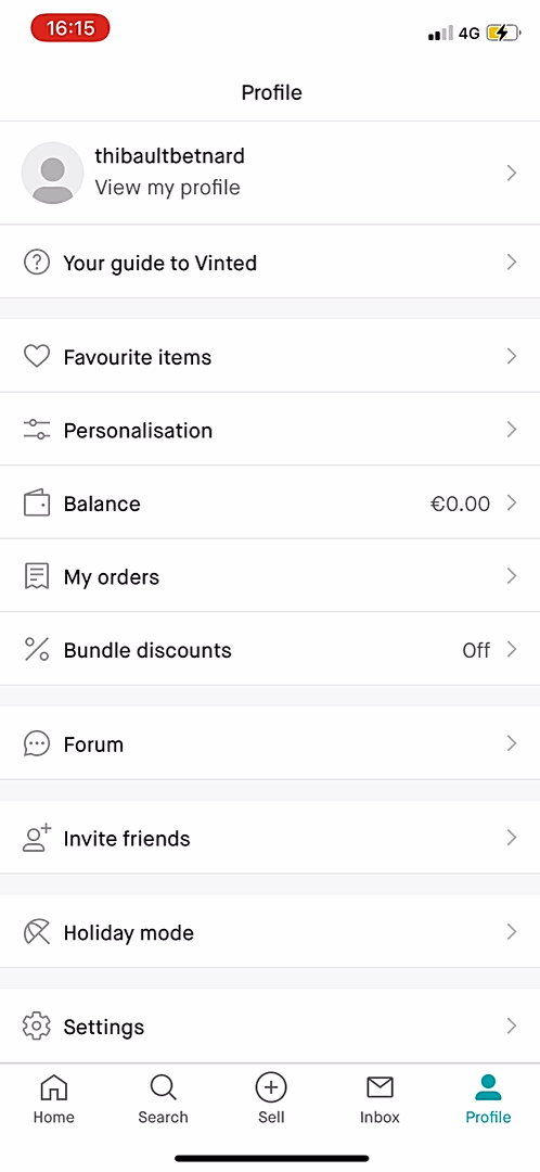 Vinted - Invite a friend - Screen 1