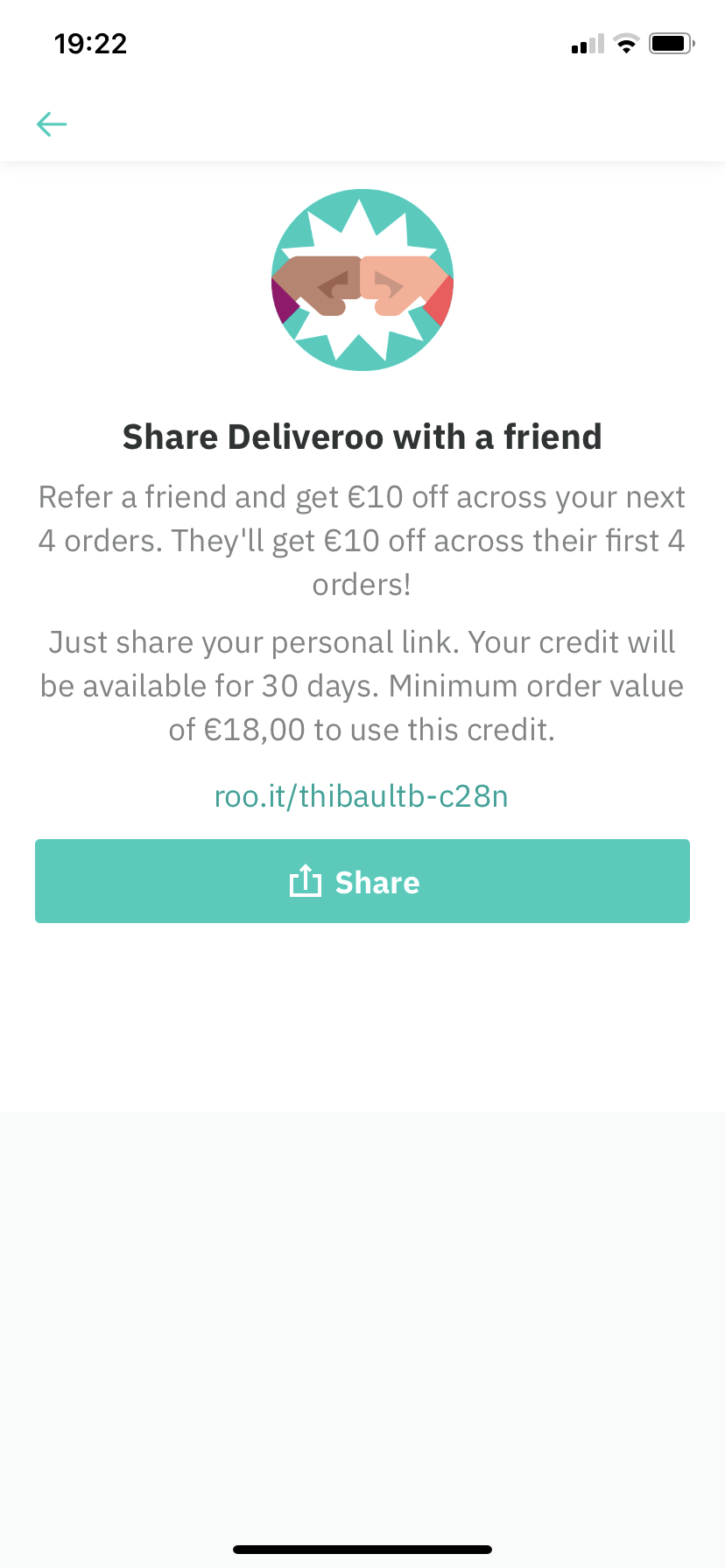 Deliveroo - Invite a friend