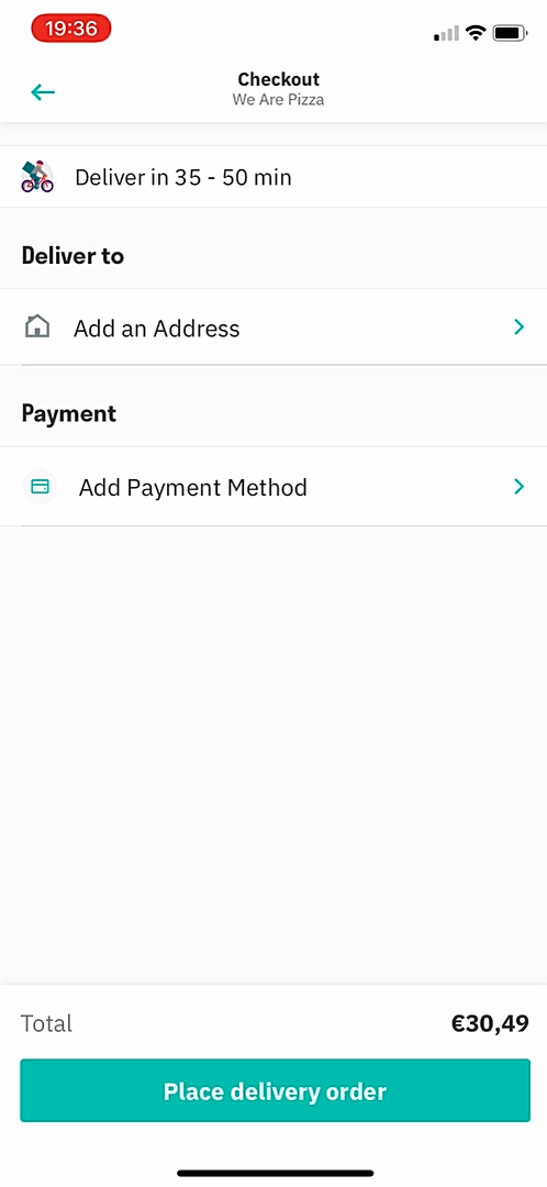 Deliveroo - Buying something - Screen 11