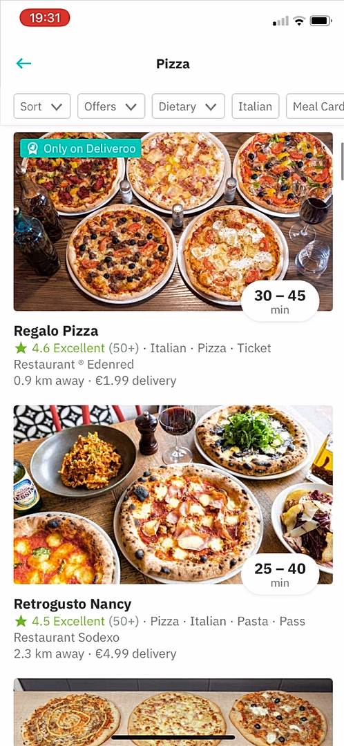 Deliveroo - Buying something - Screen 2