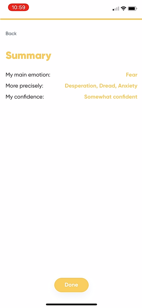 Kwit - Completing a diary - Screen 6