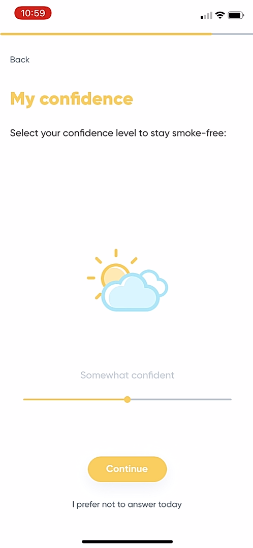 Kwit - Completing a diary - Screen 5