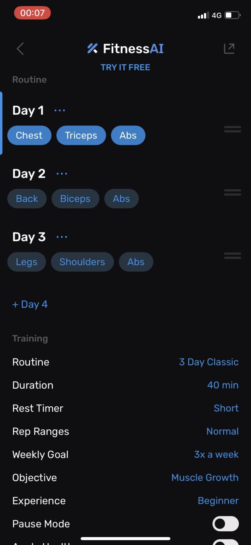 FitnessAI - Navigation - Screen 5