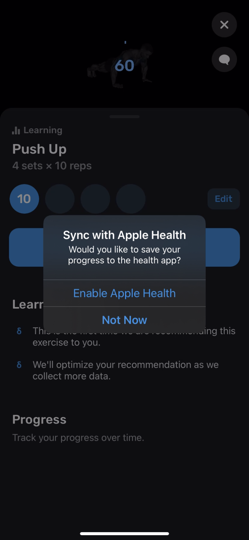 FitnessAI - Doing a session - Screen 5