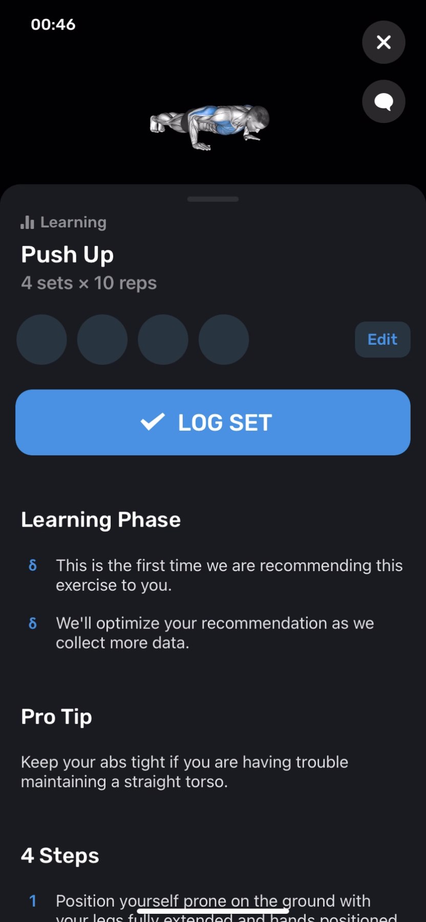 FitnessAI - Doing a session - Screen 2