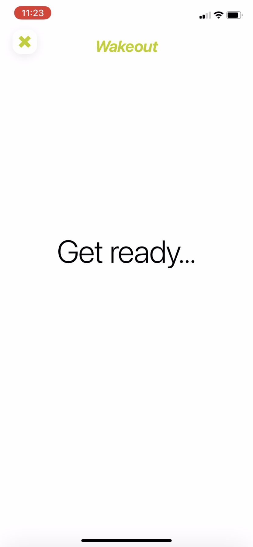 Wakeout - Doing a session - Screen 3