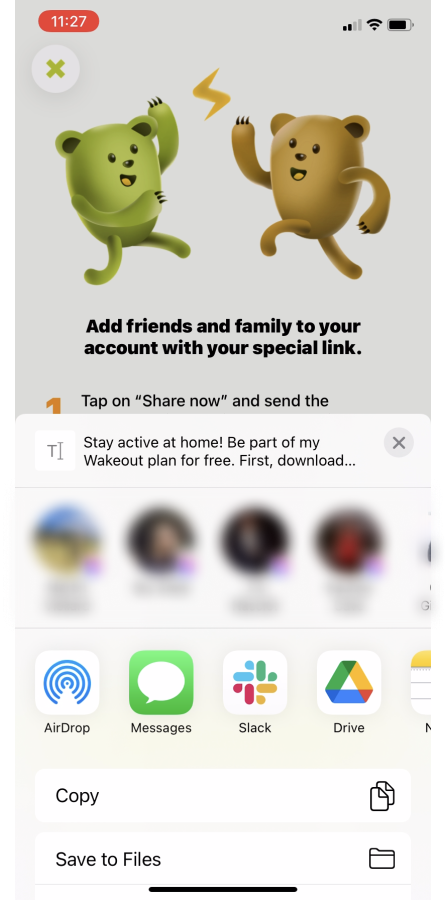 Wakeout - Invite a friend - Screen 4