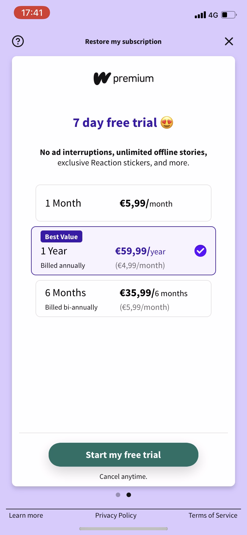 Wattpad - Upgrading - Screen 2