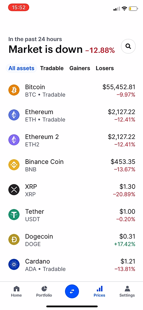 Coinbase - Navigation