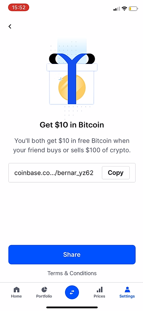 Coinbase - Invite a friend