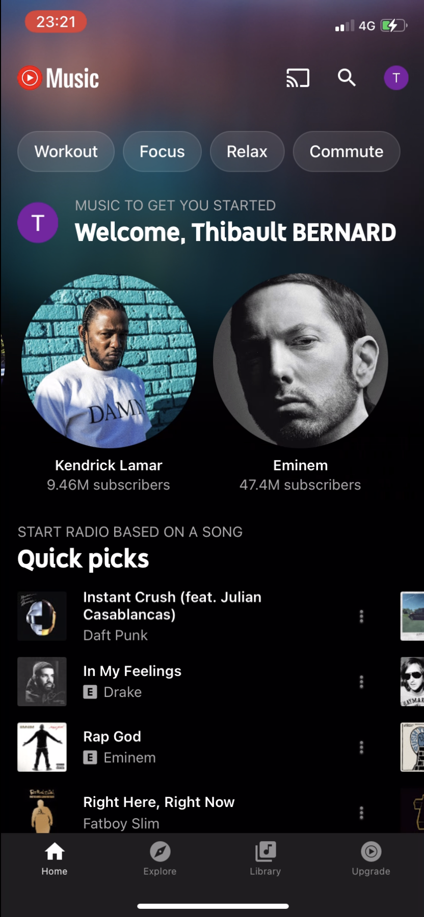 Youtube Music - Navigation