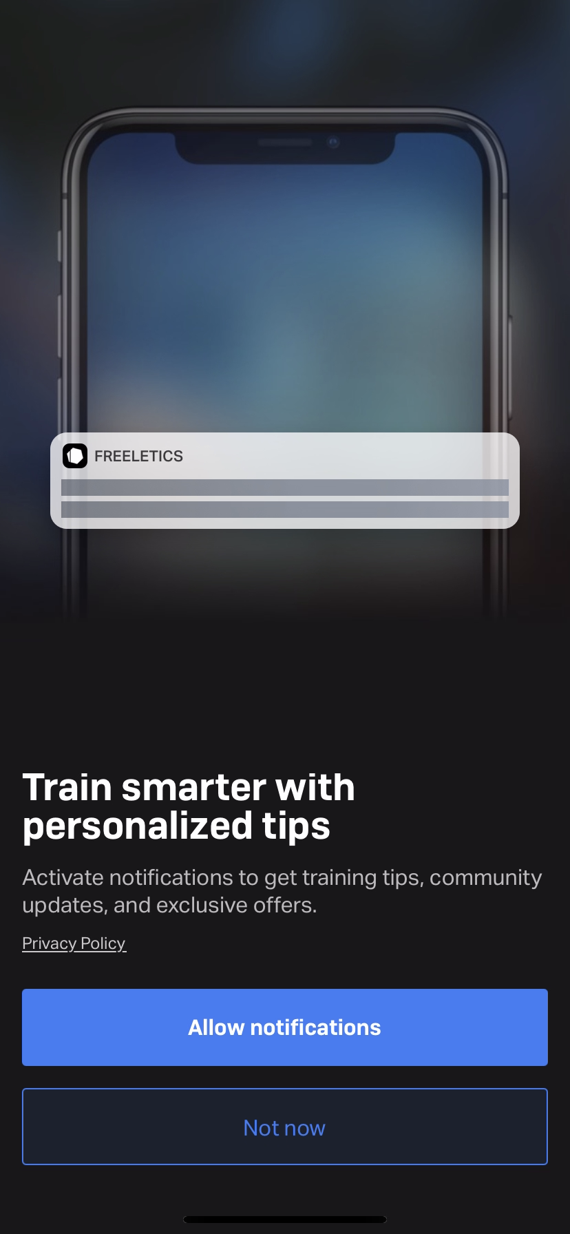Freeletics - Notifications Opt-in