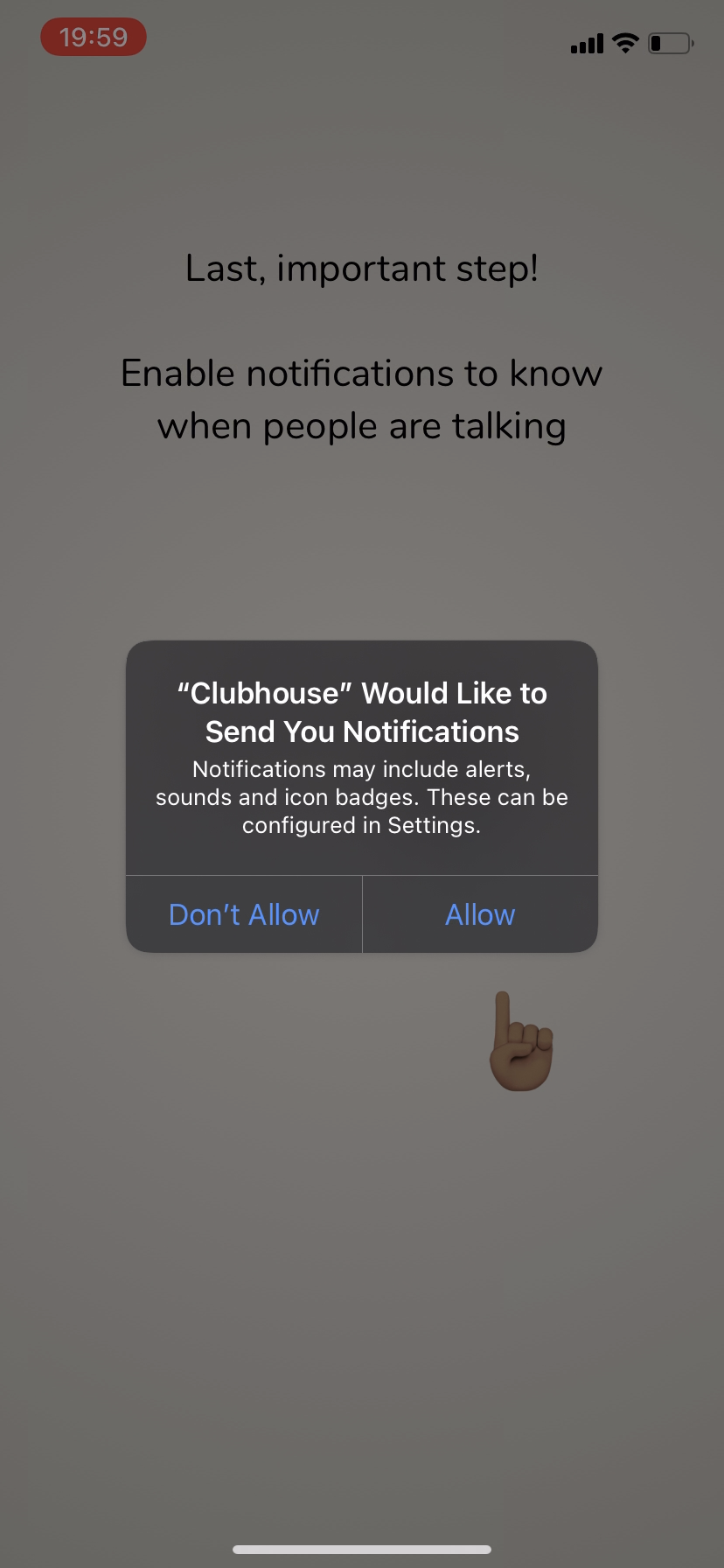 Clubhouse - Notifications Opt-in - Screen 2