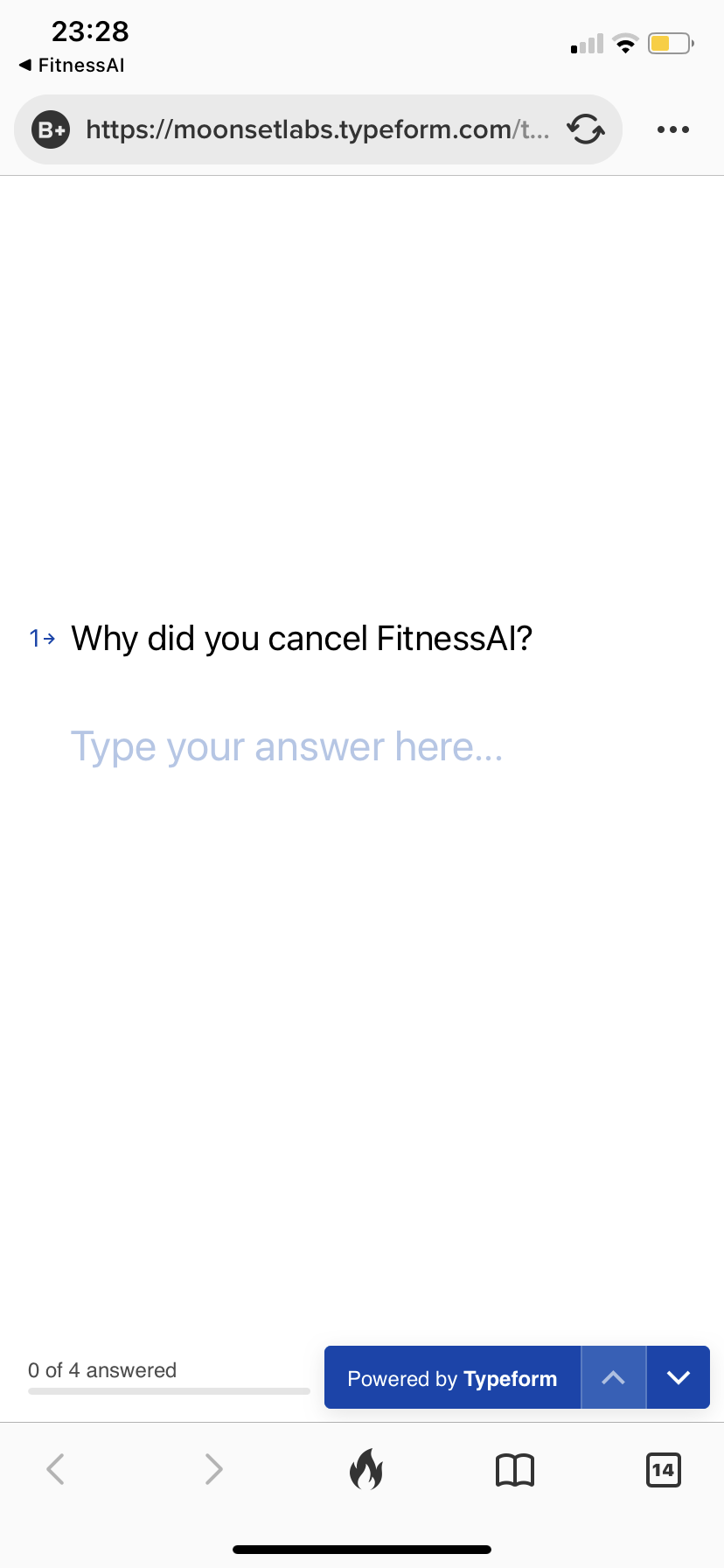 FitnessAI - Unsubscribing - Screen 2