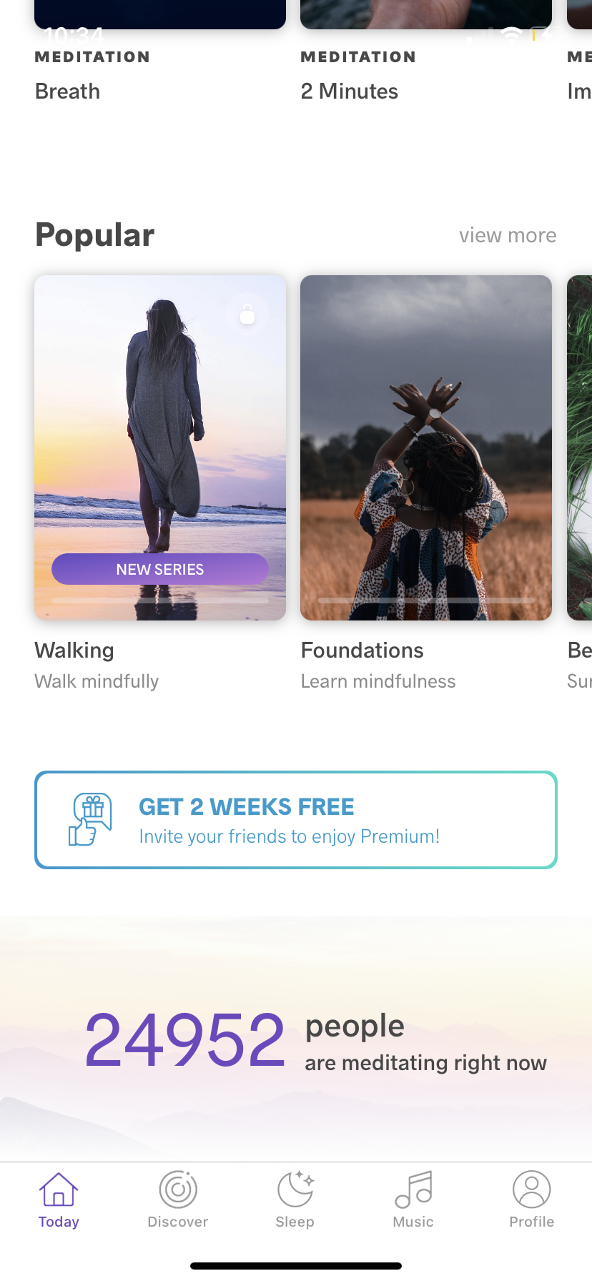 Meditopia - Invite a friend - Screen 1
