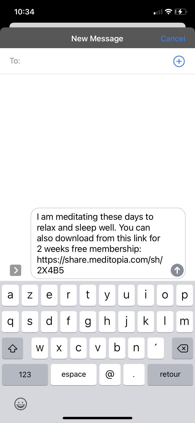 Meditopia - Invite a friend - Screen 3