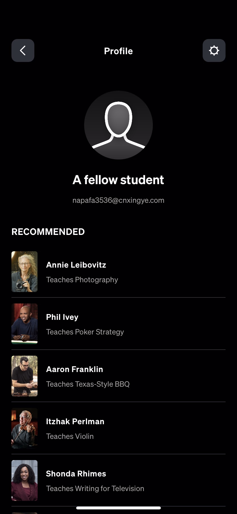 Masterclass - Settings