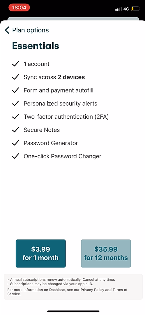 Dashlane - Upgrading - Screen 4