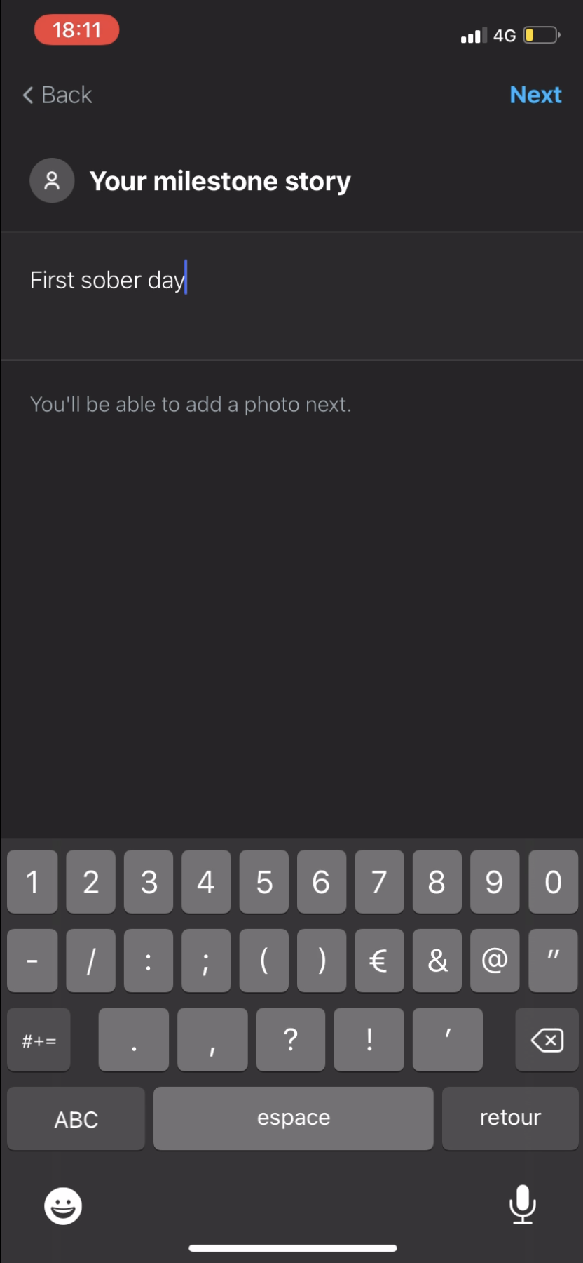 I Am Sober - Creating content - Screen 4
