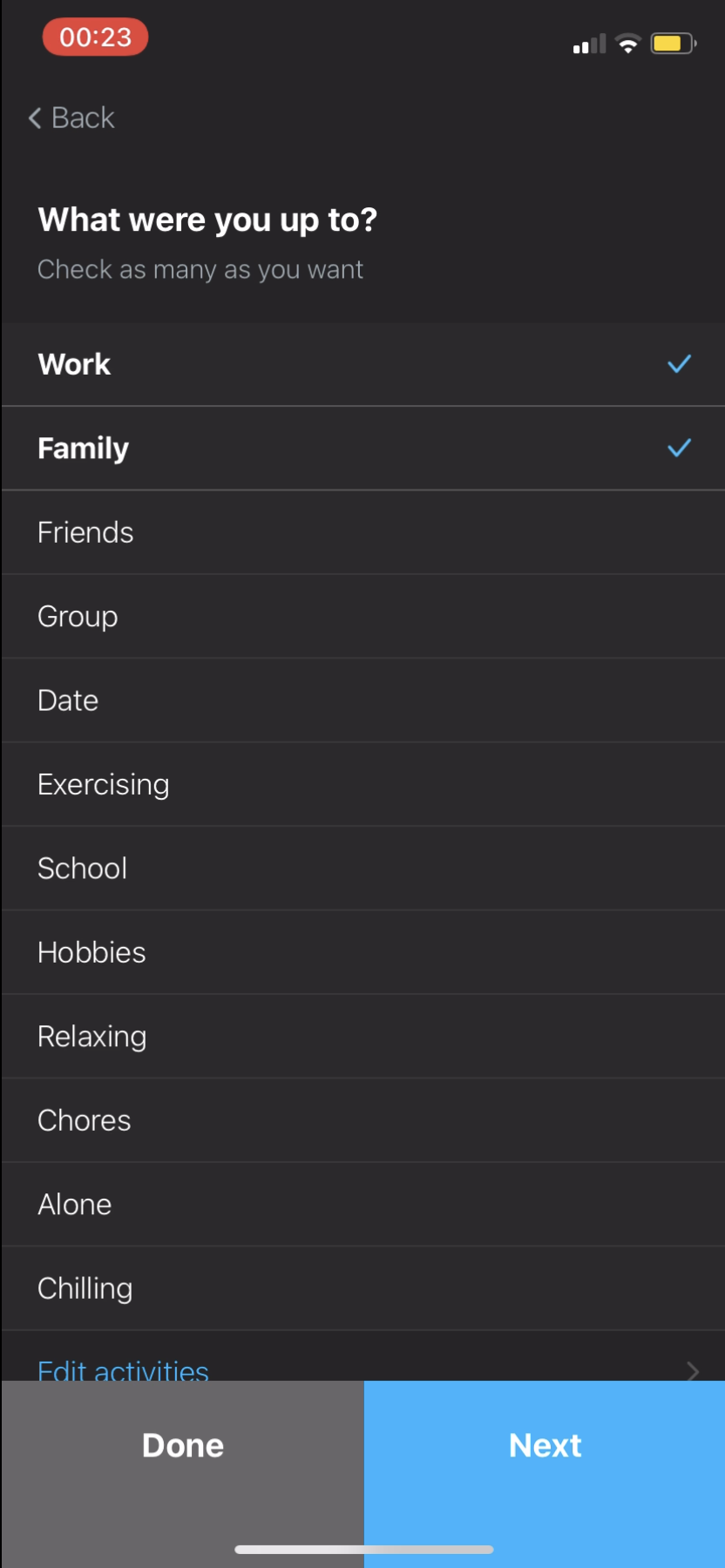 I Am Sober - Completing a diary - Screen 12