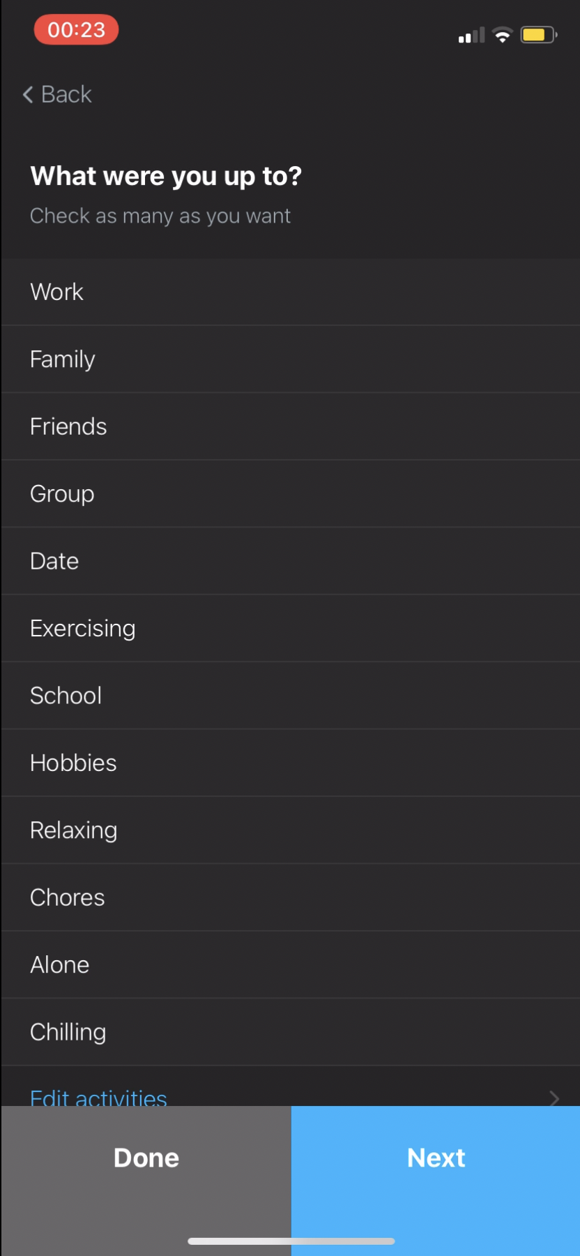 I Am Sober - Completing a diary - Screen 11