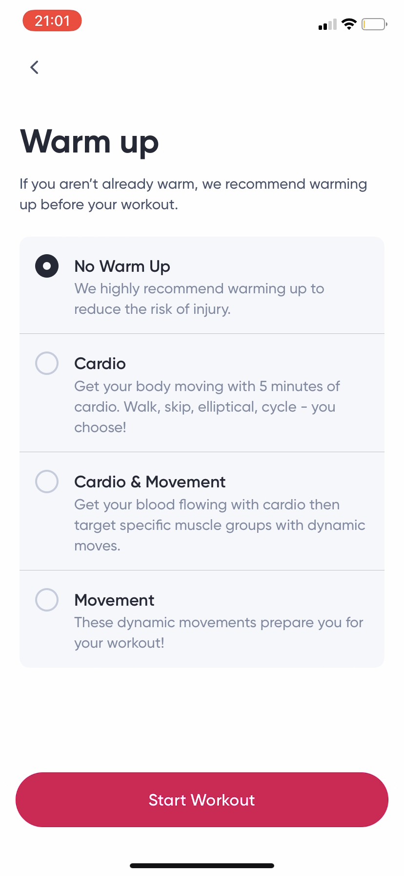 Sweat - Doing a session - Screen 3