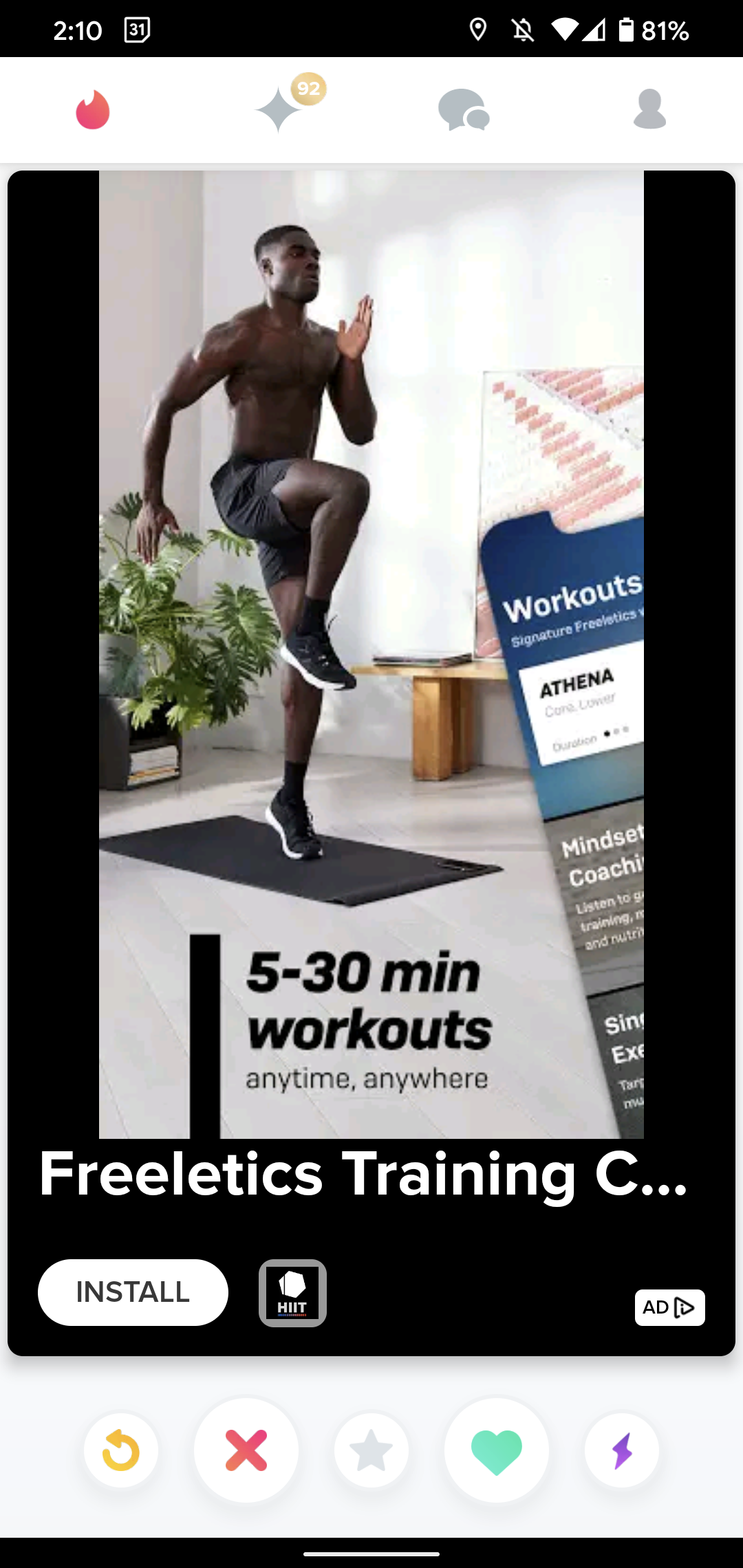 Freeletics screenshot 1