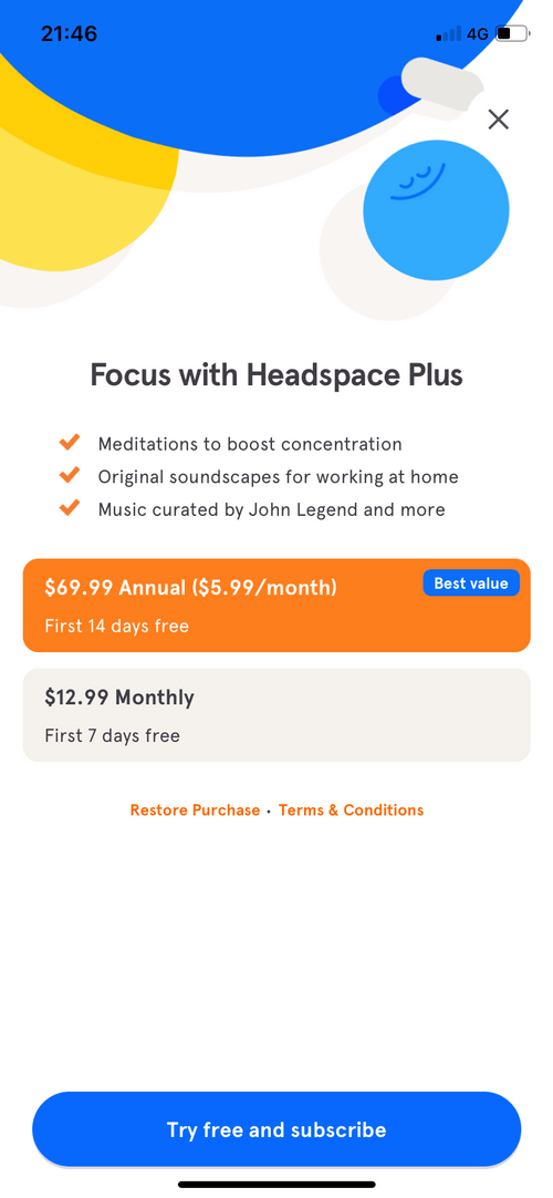 Headspace screenshot 1