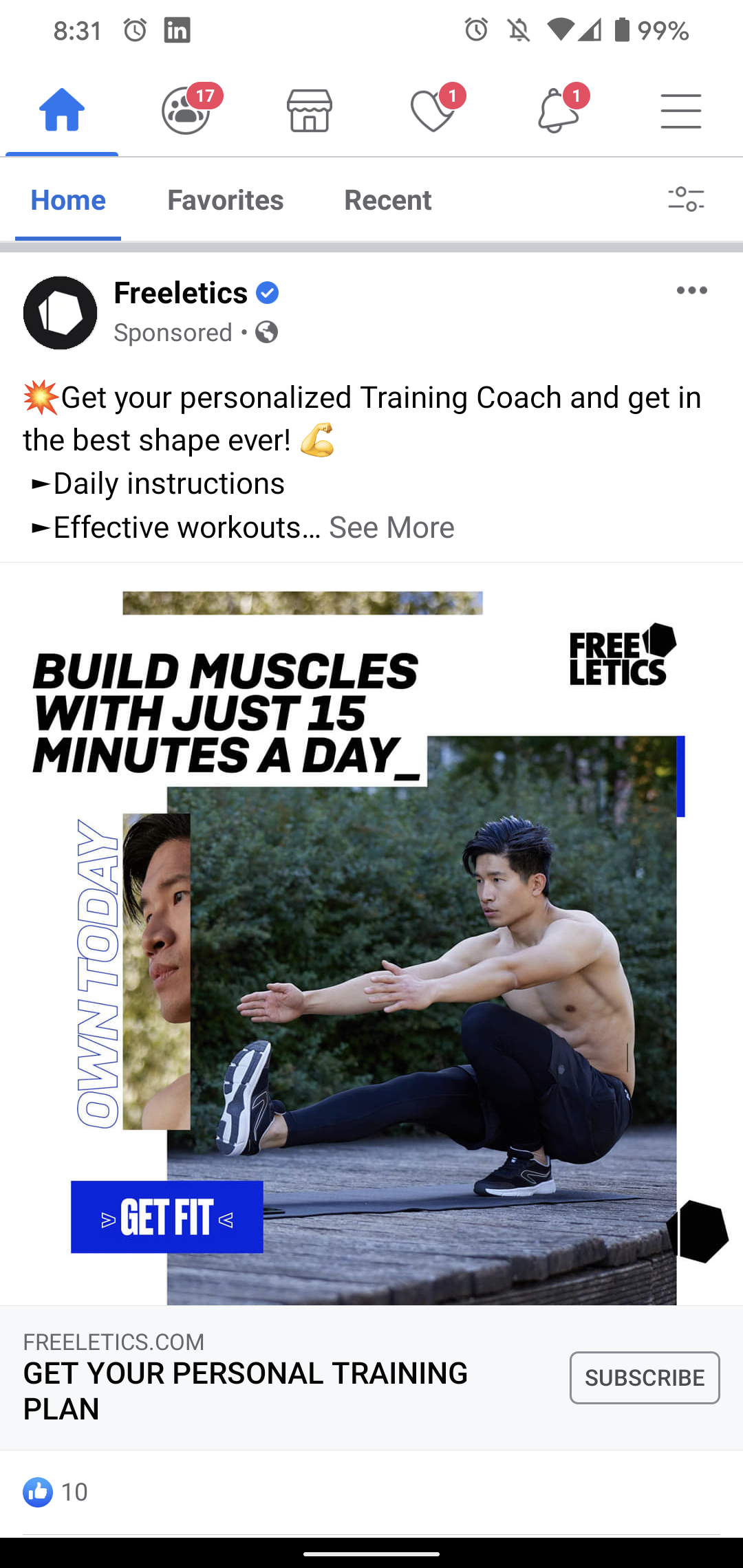 Freeletics screenshot 1