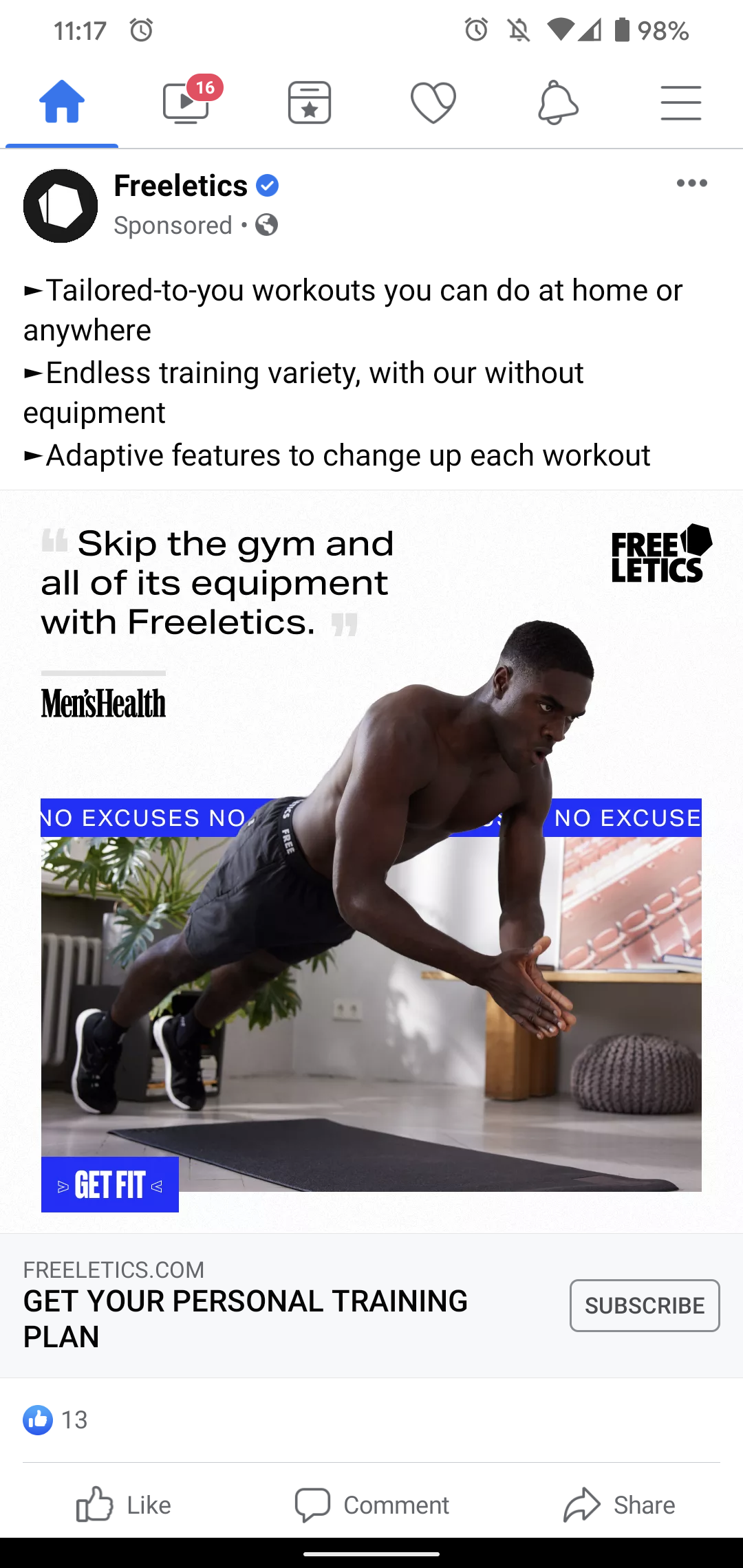 Freeletics screenshot 2