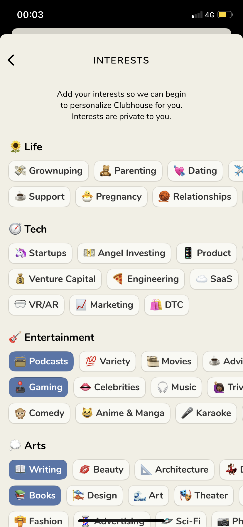 Clubhouse screenshot 1