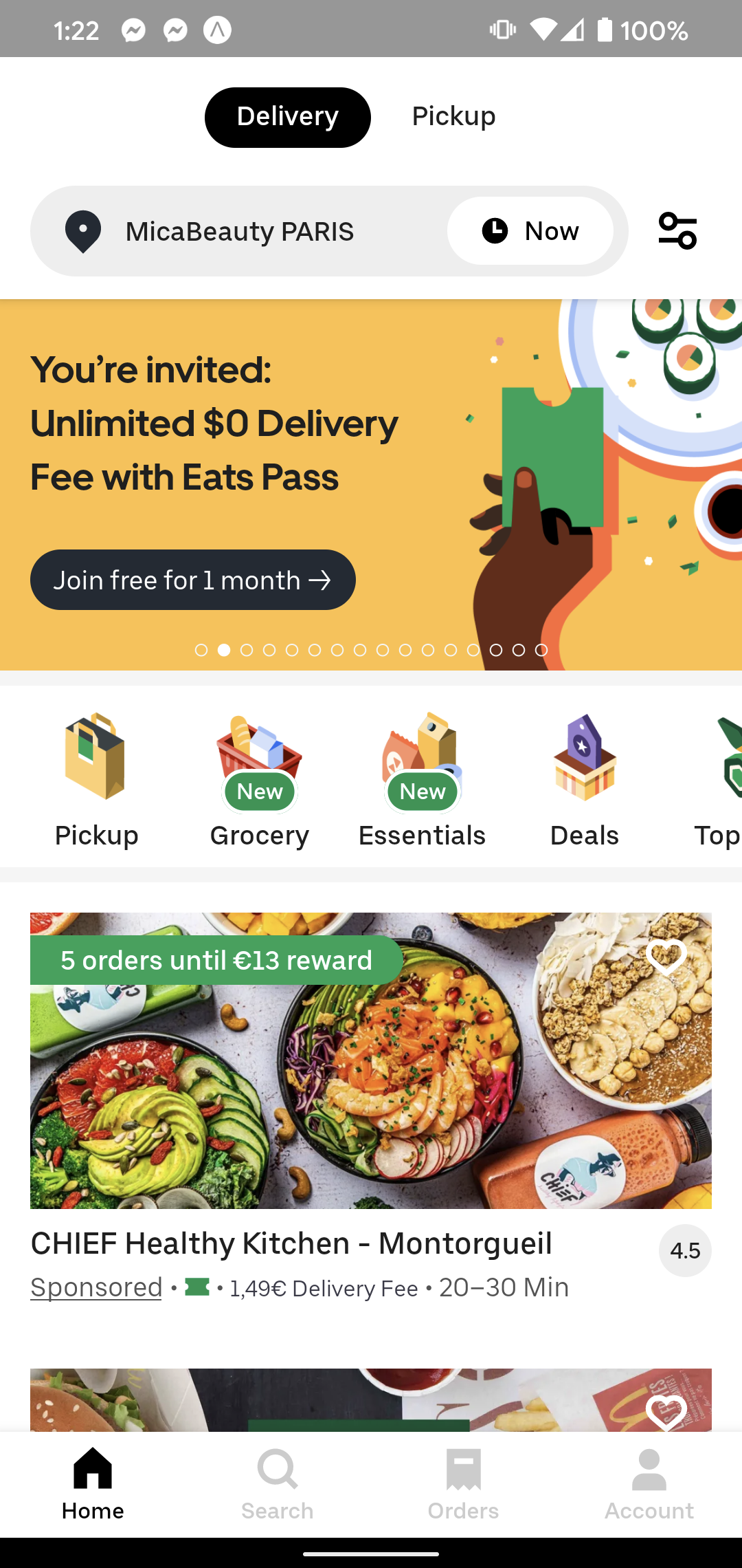 Uber Eats screenshot 1