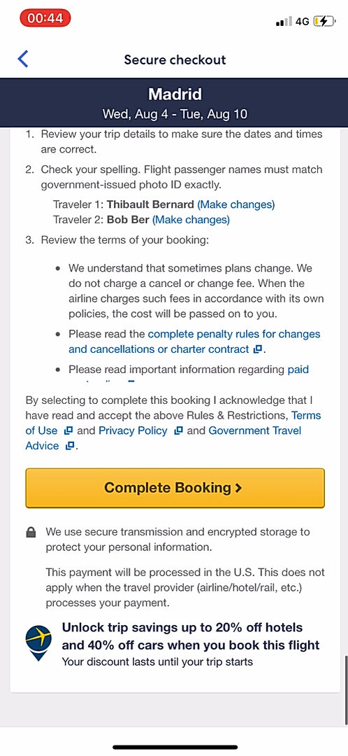 Expedia - Buying something - Screen 24
