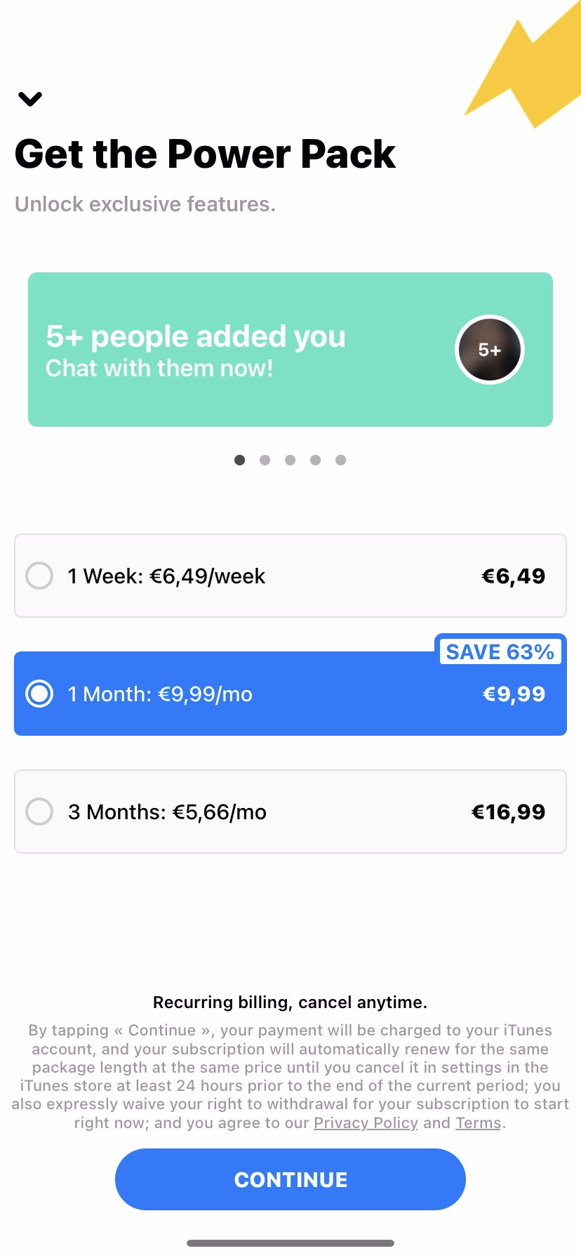 Yubo - Upgrading - Screen 2